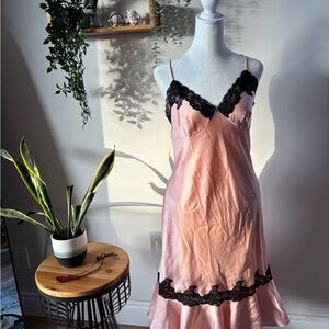 Victoria's Secret Pink Chemise with Black Lace